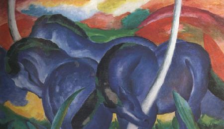 Franz Marc The Large Blue Horses (mk34) Sweden oil painting art